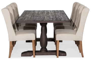 Matgrupp Suzon 200 cm med 6 Isolde Stol - Vintage Alm|Beige - Möbler - Bord & matgrupp - Matgrupp
