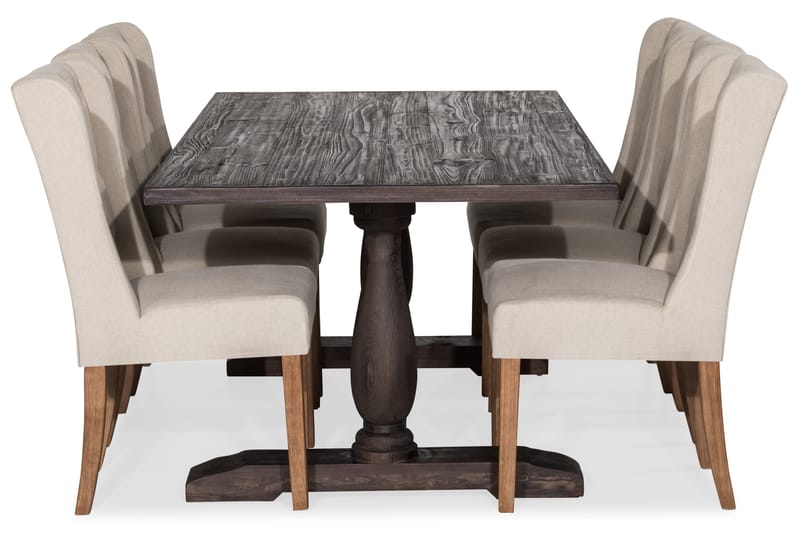 Matgrupp Suzon 200 cm med 6 Isolde Stol - Vintage Alm|Beige - Möbler - Bord & matgrupp - Matgrupp