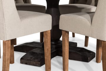 Matgrupp Suzon Rund 150 cm med 6 Isolde Stol - Vintage Alm|Beige - Möbler - Bord & matgrupp - Matgrupp