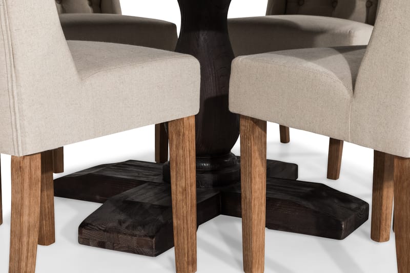 Matgrupp Suzon Rund 150 cm med 6 Isolde Stol - Vintage Alm|Beige - Möbler - Bord & matgrupp - Matgrupp