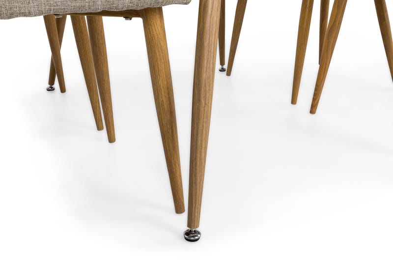 Matgrupp Tommy 120 cm med 4 Trym Stol - Vit|Ljusgrå|Ek - Möbler - Bord & matgrupp - Matgrupp