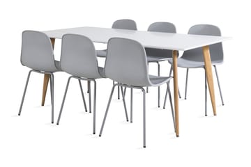 Matgrupp Tommy 180 cm inkl 6 Labbetorp Stolar - Vit/Grå - Möbler - Bord & matgrupp - Matgrupp