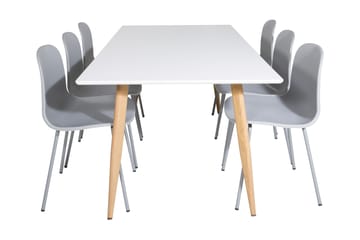 Matgrupp Tommy 180 cm inkl 6 Labbetorp Stolar - Vit/Grå - Möbler - Bord & matgrupp - Matgrupp