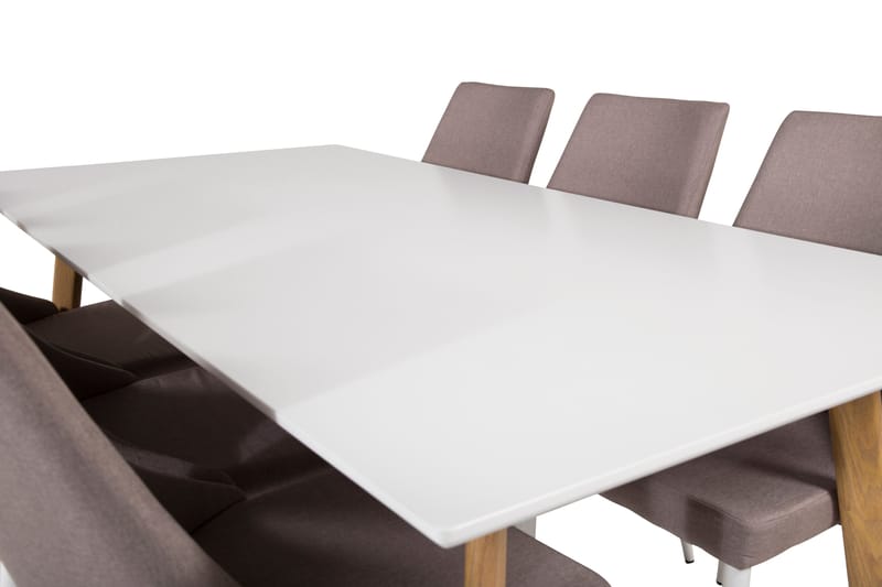 Matgrupp Tommy 180 cm med 6 Abran Köksstolar - Vit - Möbler - Bord & matgrupp - Matgrupp