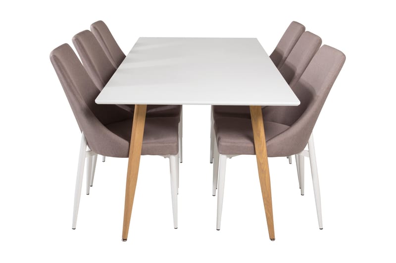 Matgrupp Tommy 180 cm med 6 Abran Köksstolar - Vit - Möbler - Bord & matgrupp - Matgrupp