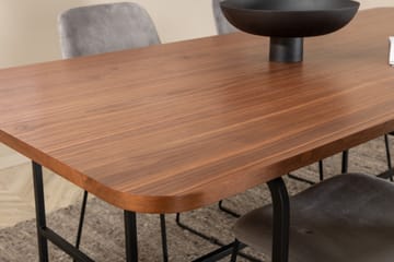 Matgrupp Unnao 200 cm inkl 4 Allepuz Stolar - Valnötsbrun/Svart/Grå - Möbler - Bord & matgrupp - Matgrupp