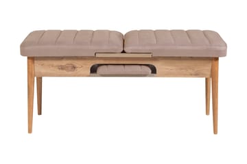 Matgrupp Vinadi Förlängningsbar 129 cm - Natur/Grå/Brun - Möbler - Bord & matgrupp - Matgrupp