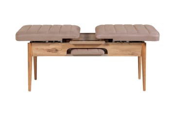 Matgrupp Vinadi Förlängningsbar 129 cm - Natur/Grå/Brun - Möbler - Bord & matgrupp - Matgrupp