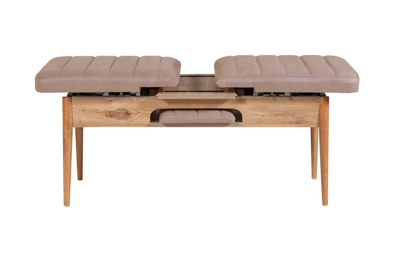 Matgrupp Vinadi Förlängningsbar 129 cm - Natur/Grå/Brun - Möbler - Bord & matgrupp - Matgrupp