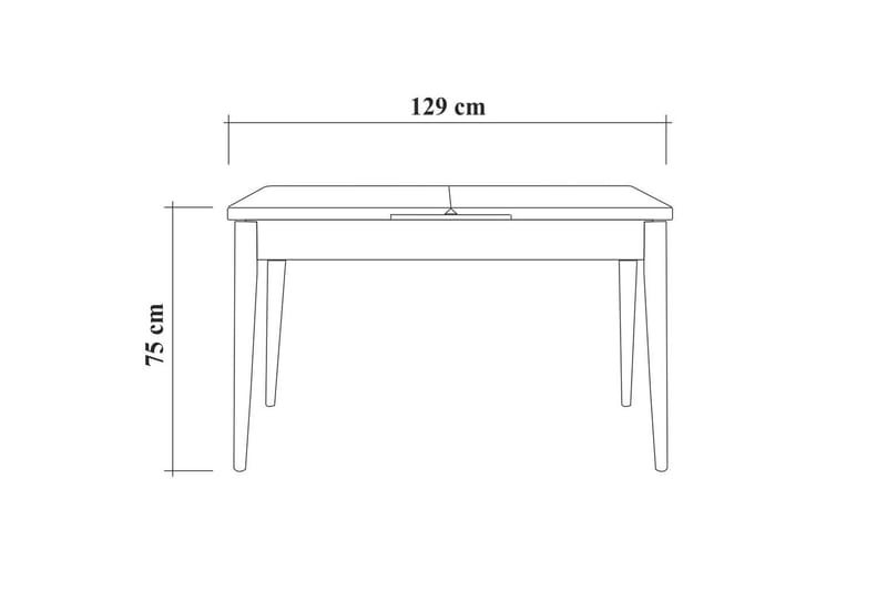 Matgrupp Vinadi Förlängningsbar 129 cm - Vit/Grå - Möbler - Bord & matgrupp - Matgrupp