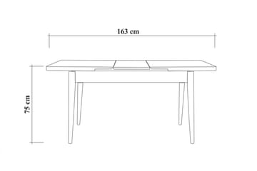 Matgrupp Vinadi Förlängningsbar 129 cm - Vit/Grå - Möbler - Bord & matgrupp - Matgrupp