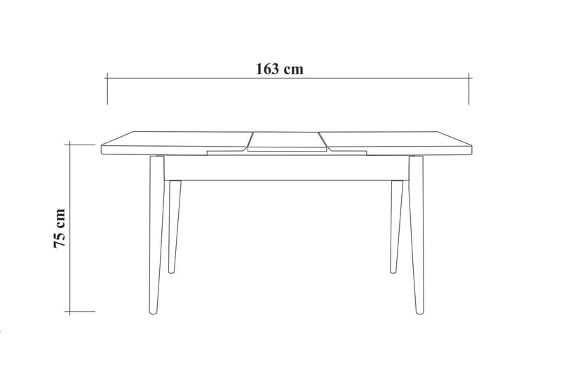 Matgrupp Vinadi Förlängningsbar 129 cm - Vit/Grå - Möbler - Bord & matgrupp - Matgrupp