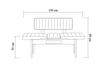 Matgrupp Vinadi Förlängningsbar 129 cm - Vit/Grå - Möbler - Bord & matgrupp - Matgrupp