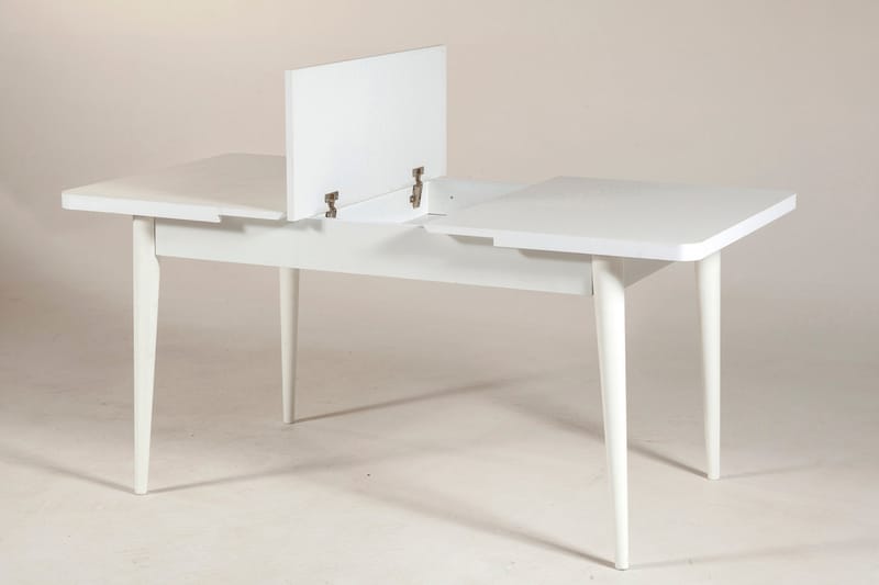 Matgrupp Vinadi Förlängningsbar 129 cm - Vit/Grå - Möbler - Bord & matgrupp - Matgrupp