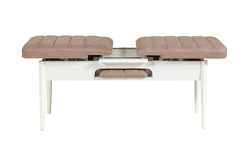 Matgrupp Vinadi Förlängningsbar 129 cm - Vit/Grå - Möbler - Bord & matgrupp - Matgrupp