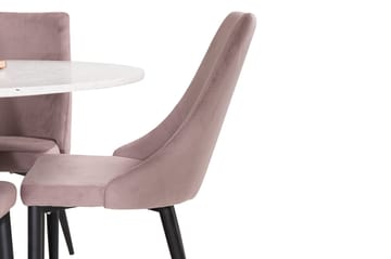 Matgrupp Wivece med 4 Abran Matstol - Vit|Svart - Möbler - Bord & matgrupp - Matgrupp