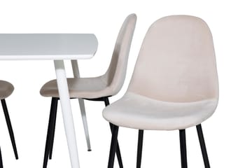 Matgrupp Yegua 120 cm inkl 4 Tommy Stolar - Vit/Svart/Beige - Möbler - Bord & matgrupp - Matgrupp