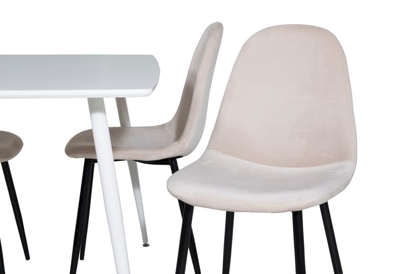 Matgrupp Yegua 120 cm inkl 4 Tommy Stolar - Vit/Svart/Beige - Möbler - Bord & matgrupp - Matgrupp