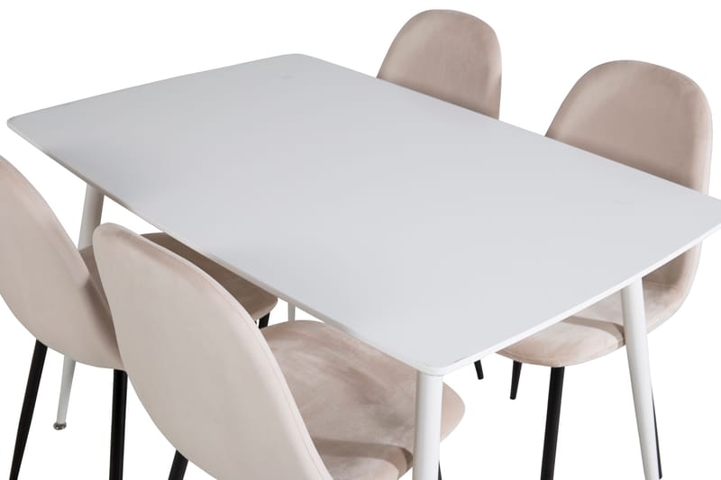 Matgrupp Yegua 120 cm inkl 4 Tommy Stolar - Vit/Svart/Beige - Möbler - Bord & matgrupp - Matgrupp