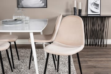 Matgrupp Yegua 120 cm inkl 4 Tommy Stolar - Vit/Svart/Beige - Möbler - Bord & matgrupp - Matgrupp