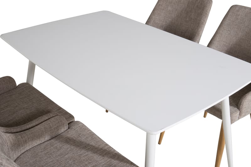 Matgrupp Yegua 120 cm inkl 4 Trym Stolar - Vit/Ljusgrå/Ek - Möbler - Bord & matgrupp - Matgrupp