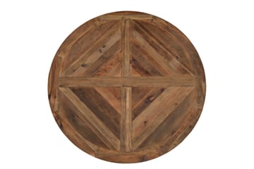 Matgrupp Yorkshire 150 cm Rund med 4 Hermione Fåtölj - Vintage Alm|Svart PU - Möbler - Bord & matgrupp - Matgrupp
