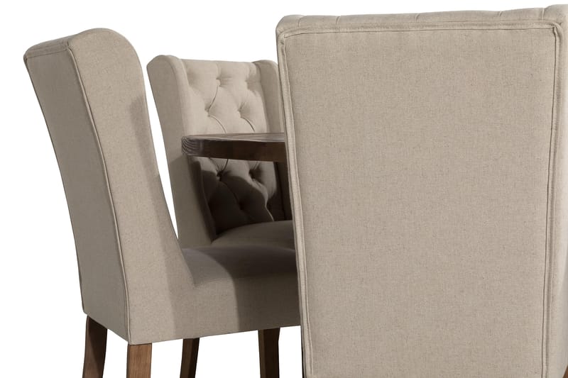 Matgrupp Yorkshire 150 cm Rund med 6 Isolde Stol - Vintage Alm|Beige - Möbler - Bord & matgrupp - Matgrupp