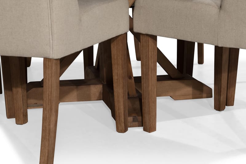 Matgrupp Yorkshire 150 cm Rund med 6 Isolde Stol - Vintage Alm|Beige - Möbler - Bord & matgrupp - Matgrupp