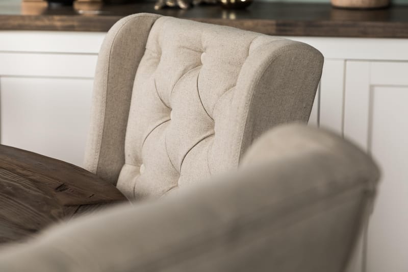 Matgrupp Yorkshire 150 cm Rund med 6 Isolde Stol - Vintage Alm|Beige - Möbler - Bord & matgrupp - Matgrupp