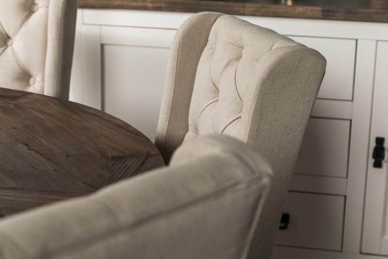 Matgrupp Yorkshire 150 cm Rund med 6 Isolde Stol - Vintage Alm|Beige - Möbler - Bord & matgrupp - Matgrupp