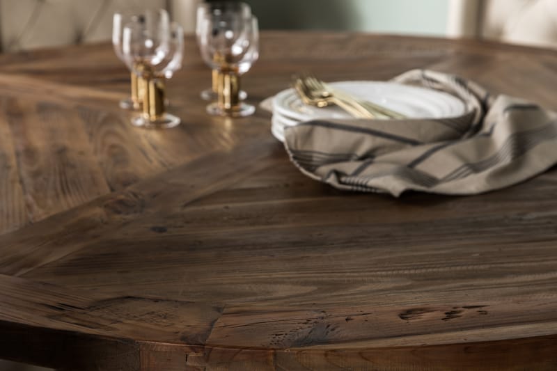 Matgrupp Yorkshire 150 cm Rund med 6 Isolde Stol - Vintage Alm|Beige - Möbler - Bord & matgrupp - Matgrupp