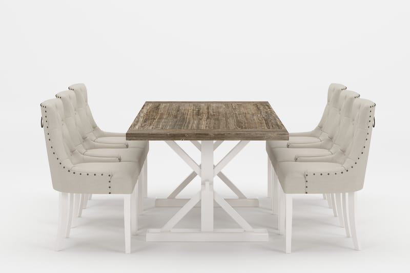 Matgrupp Yorkshire Premium 200-290 cm + 6 Ophelia Stolar - Beige/Brun - Möbler - Bord & matgrupp - Matgrupp