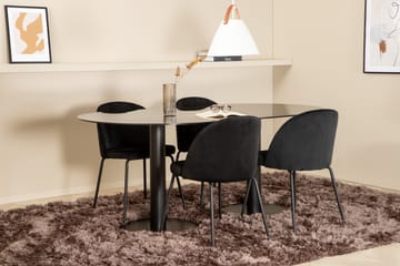 Matgrupp Pilis 180 cm Oval inkl 4 Matanza Stolar - Svart - Möbler - Bord & matgrupp - Matgrupp