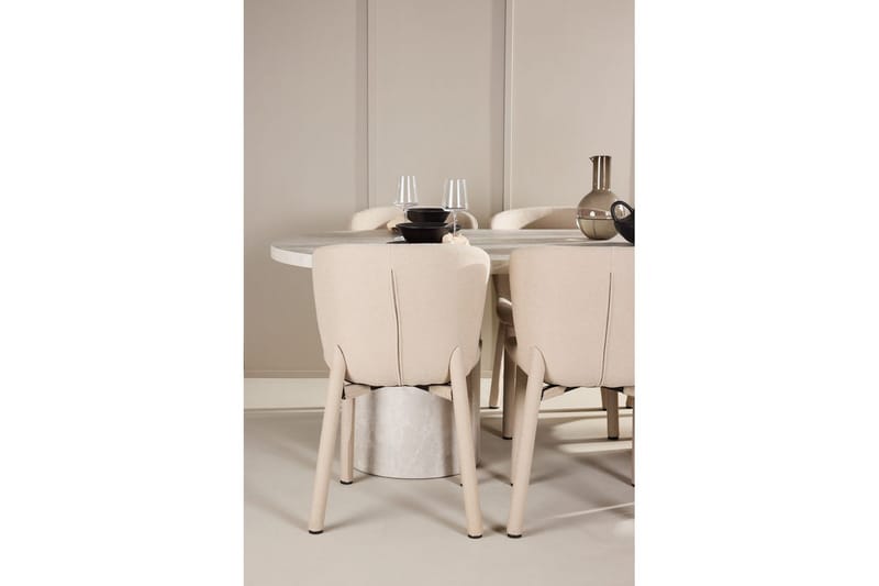 Matgrupp Narvik 100x200 cm Beige med 6st Astoria Stolar Beige - Beige - Möbler - Bord & matgrupp - Matgrupp