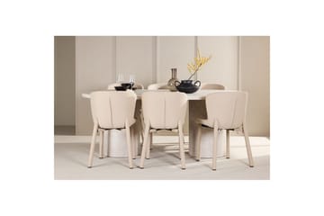 Matgrupp Narvik 100x200 cm Beige med 6st Astoria Stolar Beige - Beige - Möbler - Bord & matgrupp - Matgrupp