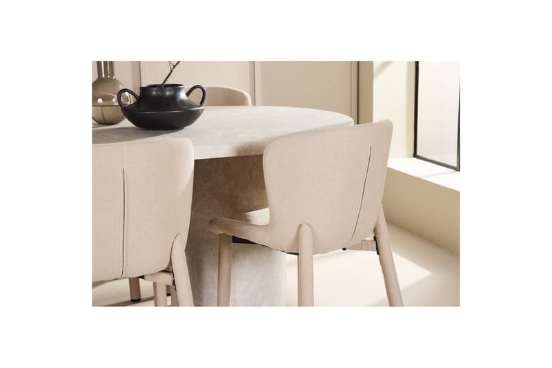 Matgrupp Narvik 100x200 cm Beige med 6st Astoria Stolar Beige - Beige - Möbler - Bord & matgrupp - Matgrupp