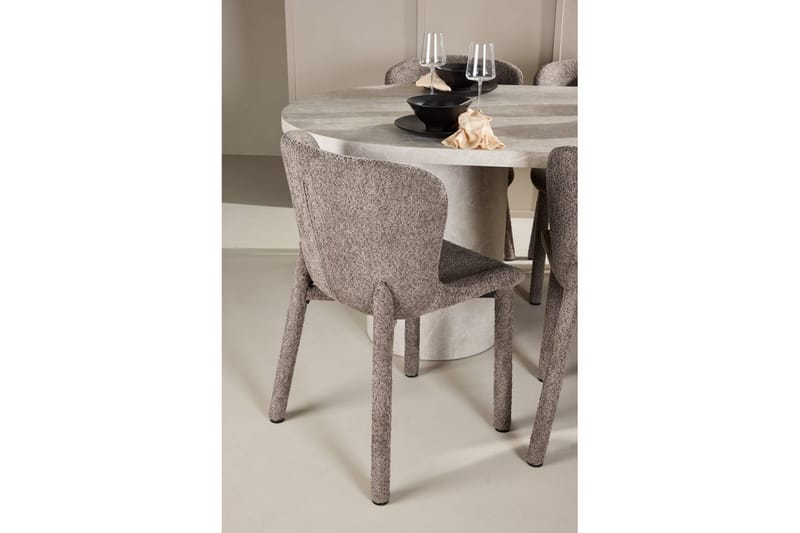 Matgrupp Narvik 100x200 cm Beige med 6st Astoria Stolar Brun - Brun - Möbler - Bord & matgrupp - Matgrupp