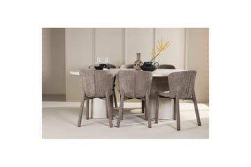 Matgrupp Narvik 100x200 cm Beige med 6st Astoria Stolar Brun - Brun - Möbler - Bord & matgrupp - Matgrupp