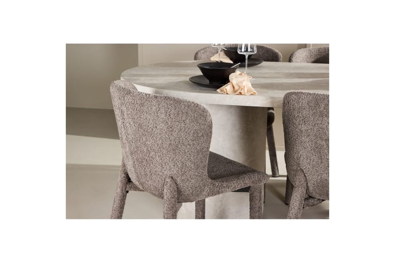 Matgrupp Narvik 100x200 cm Beige med 6st Astoria Stolar Brun - Brun - Möbler - Bord & matgrupp - Matgrupp