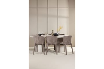 Matgrupp Narvik 100x200 cm Beige med 6st Astoria Stolar Brun - Brun - Möbler - Bord & matgrupp - Matgrupp
