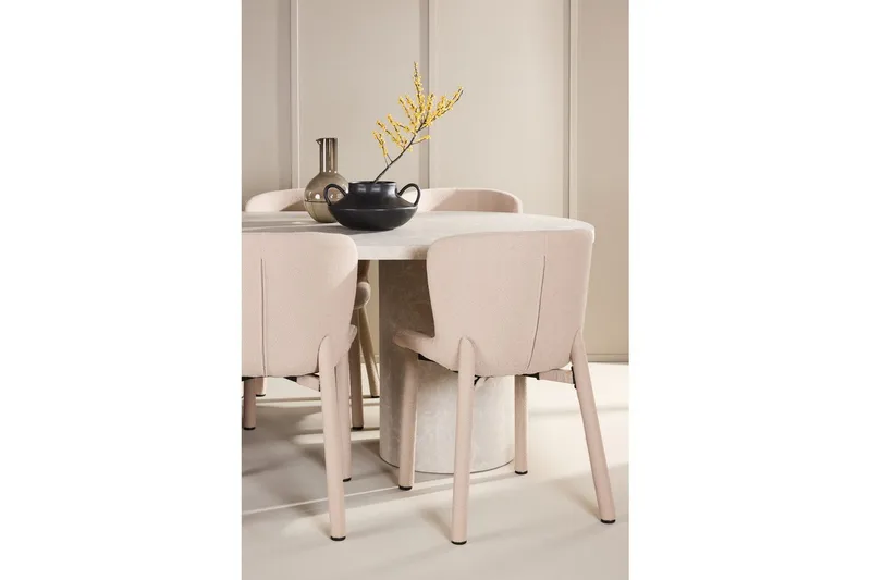 Matgrupp Narvik 100x200 cm Beige med 6st Astoria Stolar - Möbler - Bord & matgrupp - Matgrupp