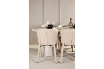 Matgrupp Narvik 100x200 cm Beige med 6st Astoria Stolar - Möbler - Bord & matgrupp - Matgrupp