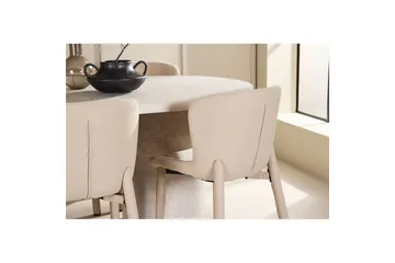 Matgrupp Narvik 100x200 cm Beige med 6st Astoria Stolar - Möbler - Bord & matgrupp - Matgrupp