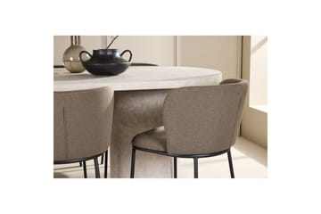 Matgrupp Narvik 100x200 cm Beige med 6st Edina Stolar Svart / Brun - Svart / Brun - Möbler - Bord & matgrupp - Matgrupp