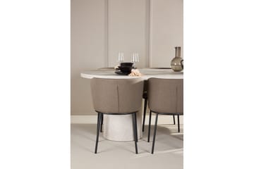 Matgrupp Narvik 100x200 cm Beige med 6st Edina Stolar Svart / Brun - Svart / Brun - Möbler - Bord & matgrupp - Matgrupp