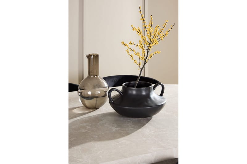 Matgrupp Narvik 100x200 cm Beige med 6st Edina Stolar Svart - Svart - Möbler - Bord & matgrupp - Matgrupp