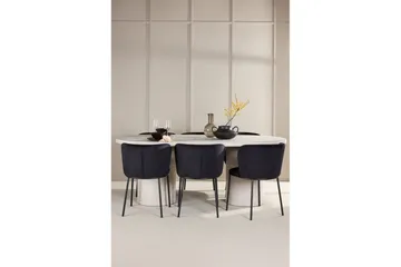 Matgrupp Narvik 100x200 cm Beige med 6st Edina Stolar - Möbler - Bord & matgrupp - Matgrupp