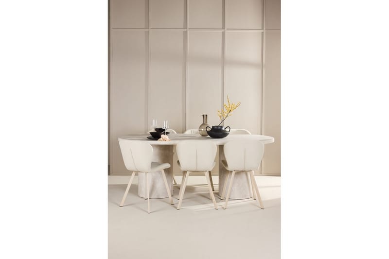 Matgrupp Narvik 100x200 cm Beige med 6st Lilja Stolar - Möbler - Bord & matgrupp - Matgrupp