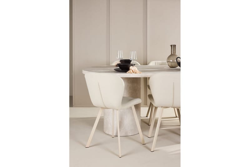 Matgrupp Narvik 100x200 cm Beige med 6st Lilja Stolar - Möbler - Bord & matgrupp - Matgrupp