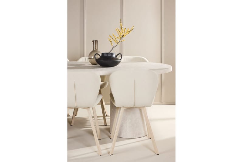 Matgrupp Narvik 100x200 cm Beige med 6st Lilja Stolar - Möbler - Bord & matgrupp - Matgrupp